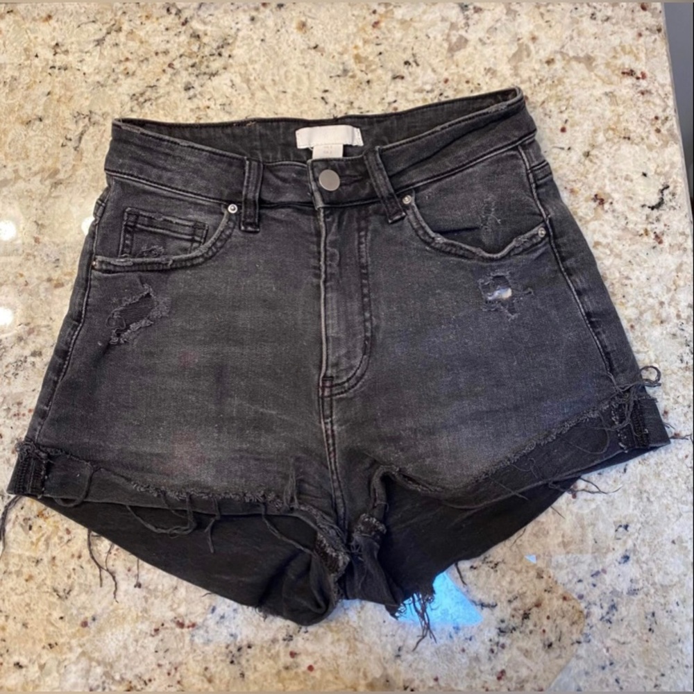 Black jean shorts